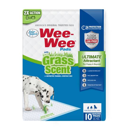 Four Paws Wee Wee Ultimate Attractant Dog Pee Pads With Grass Scent