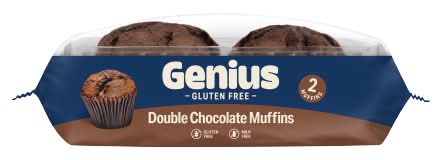 Genius Double Chocolate, Deliciously Gluten Free Muffins (2 pack)