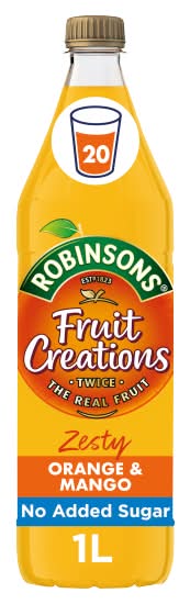 Robinsons Orange & Mango, Fruit Creations Zesty No Added Sugar Juice (1L)
