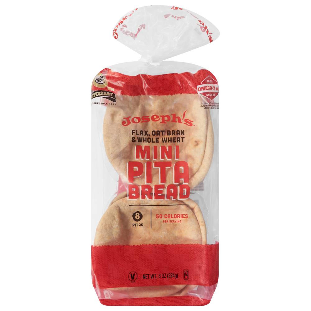 Joseph's Flax Oat Bran & Whole Wheat Mini Pita Bread (8 oz)