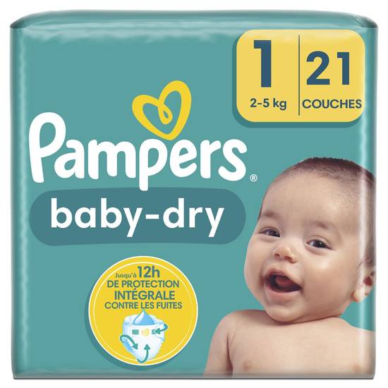 Pampers - Couches couches bébé baby dry (21 pièces)