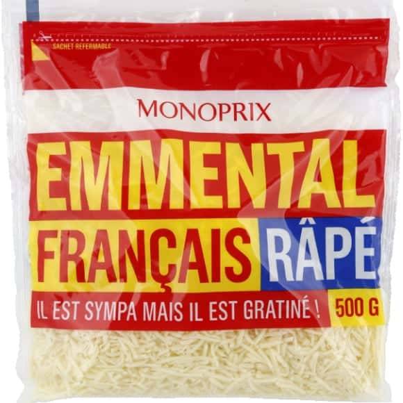 Monoprix Emmental Français Râpé Le Sachet De 500 G