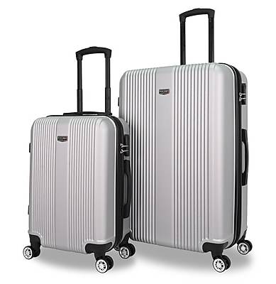 TUCCI 2-Piece Hardside Spinner Carry-On Luggage Set, TSA Checkpoint Friendly, Silver (S0536-02PC-SLV)