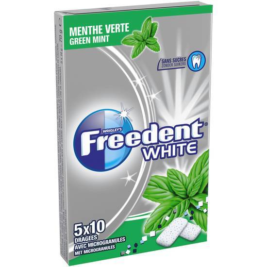 Freedent multipack de 5 étuis de 10 dragées white menthe verte (5 pcs)