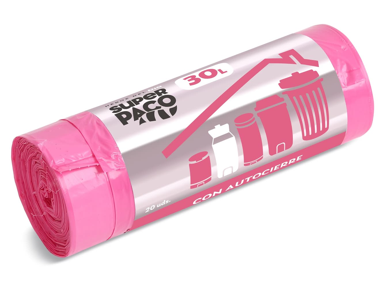 Bolsa De Basura Con Autocierre Perfumada 30 Lt Super Paco De Dia 20 Unidades