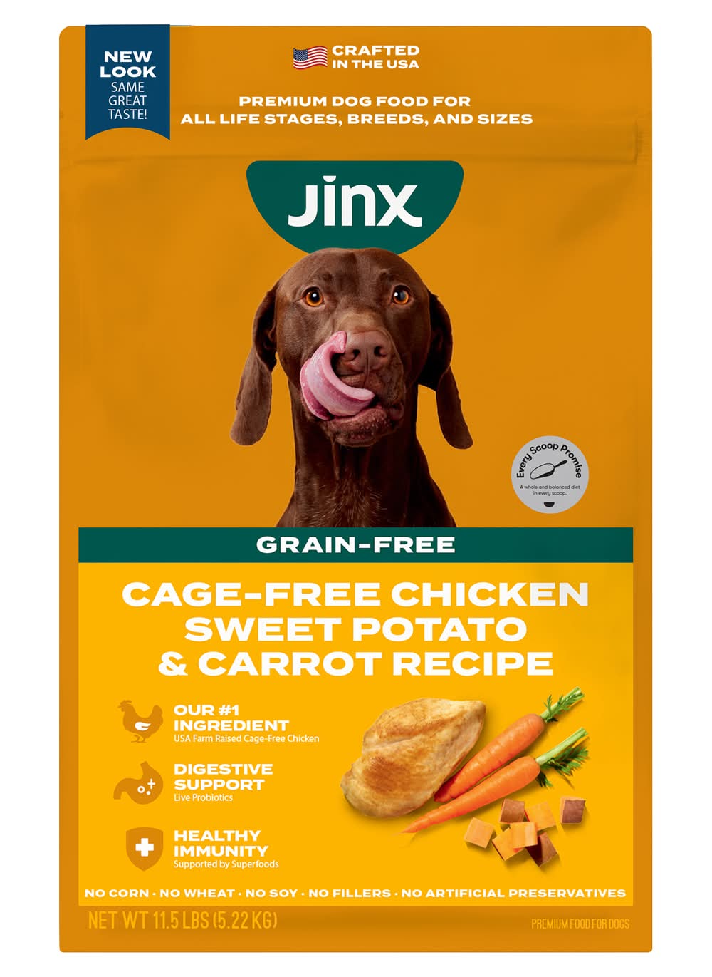 Jinx Grain Free Dry Dog Food, Chicken-Sweet Potato-Carrot (11.5 lbs)