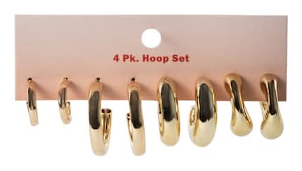 Hoops Earrings 4-Pack Gold Everyday Hoops