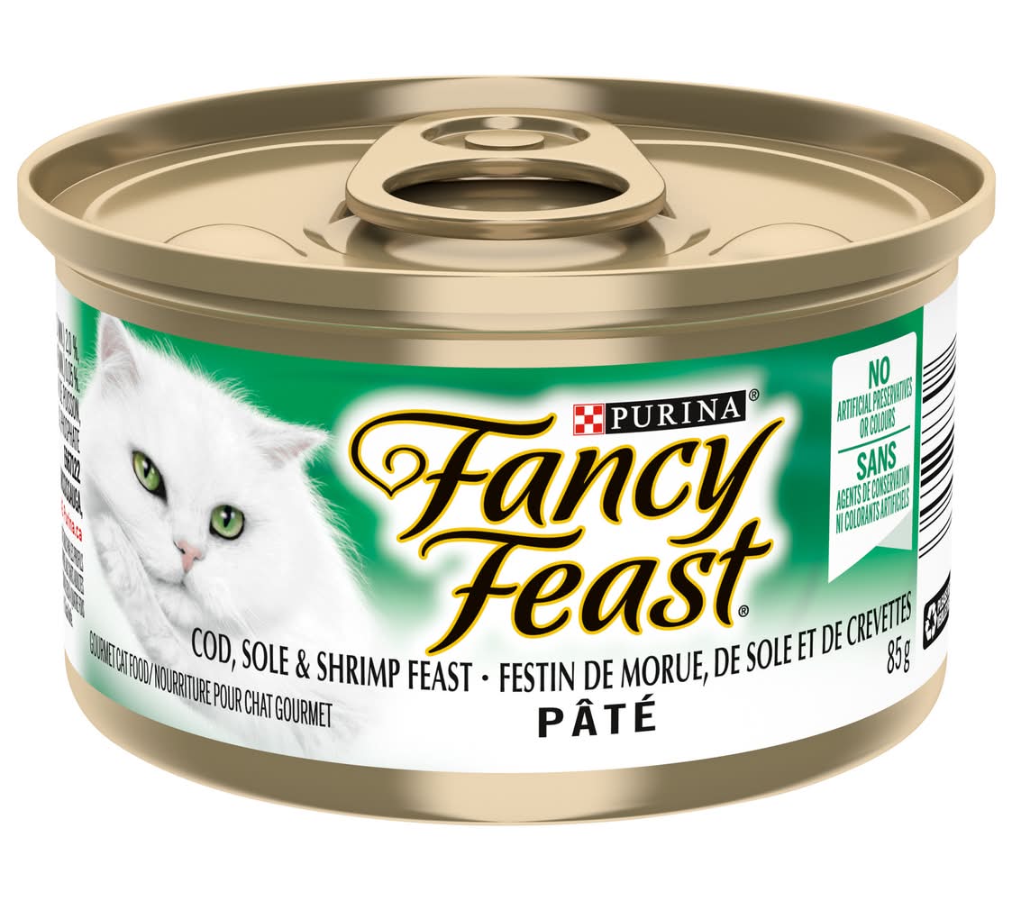 Purina Fancy Feast Pate Cod Sole & Shrimp Feast Cat Food (85 g)