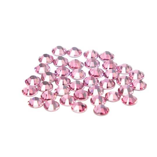 Bead Landing Round Hotfix Austrian Crystals, ss20, Rose (40 ct)