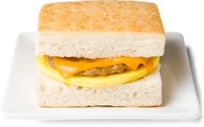 Signature Cafe Breakfast Sandwich Yellow Egg Sausage Hot - Each (740 Cal)