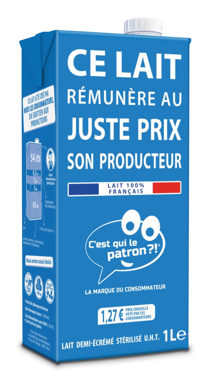 C'est qui le Patron ?! - Lait demi-écrémé stérilisé u.h.t (1L)