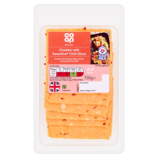 Co-Op British Cheddar With Sweetfire Chilli Slices 150g