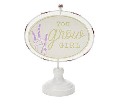 "Grow With Love" & "Grow Girl" Rotating Sign Tabletop Decor