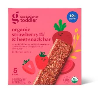 Good & Gather Organic Snack Bars For Toddlers, Strawberry-Beetroot (3.9 oz, 5 ct)