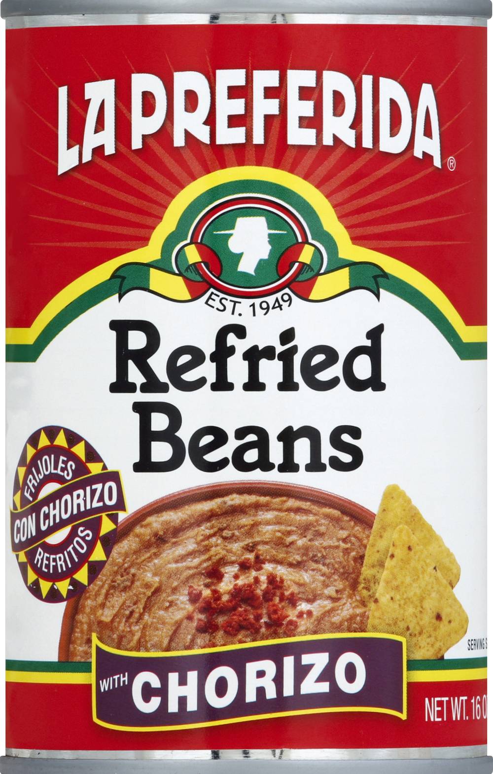 La Preferida Refried Beans With Chorizo (16 oz)