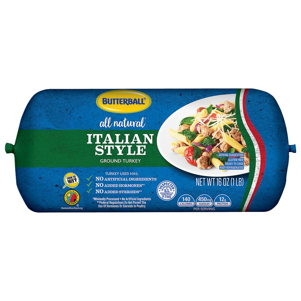 Butterball All Natural Italian Style Ground Turkey pack, Turkey (16 oz)