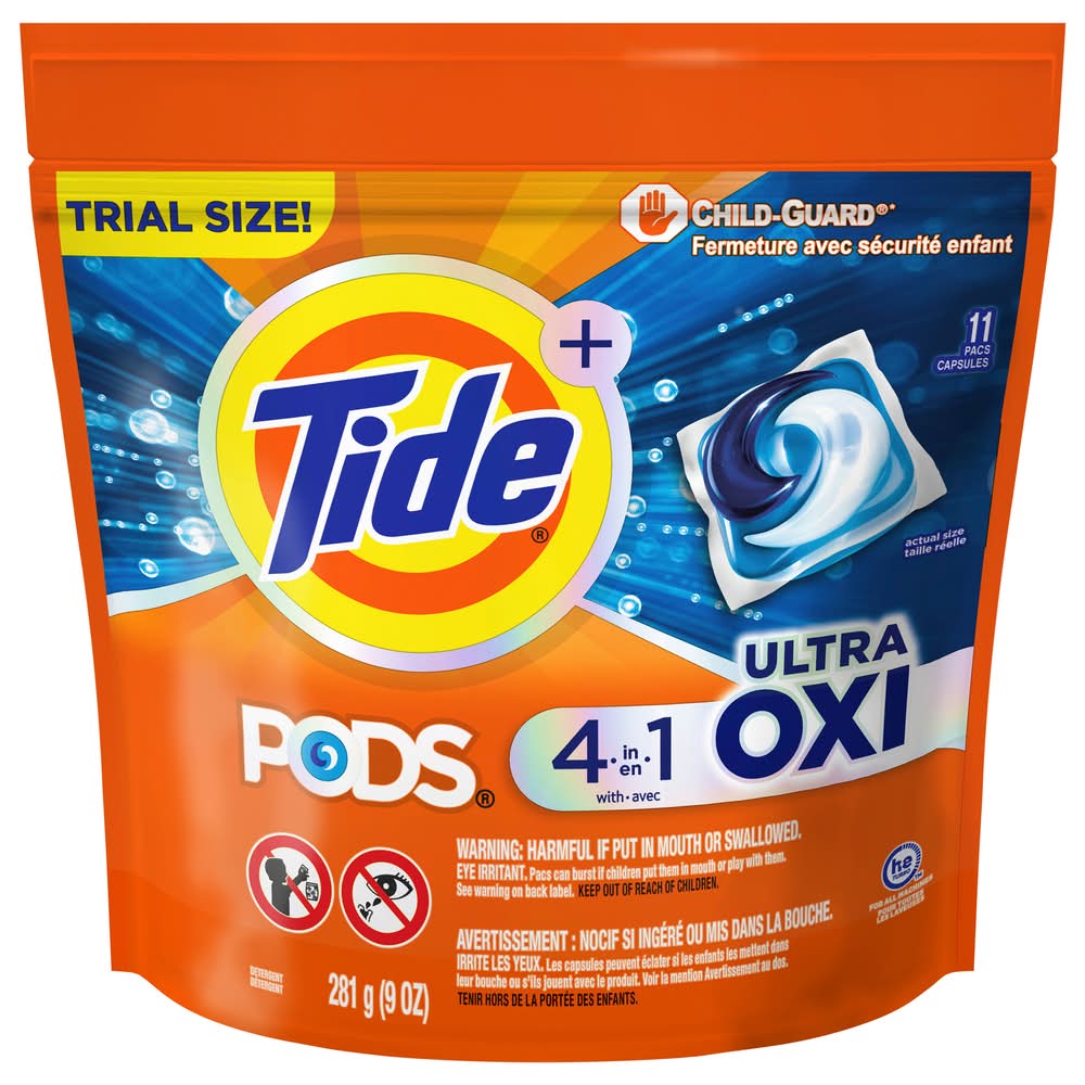 Tide Pods 4 in 1 Ultra Oxi Laundry Detergent Pacs (12 ct)