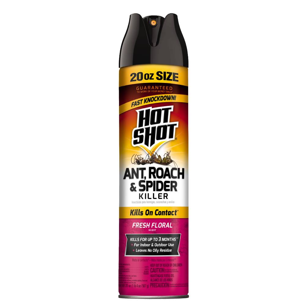 Hot Shot 20-oz Ant, Roach and Spider Killer Fresh Floral Home and Perimeter Indoor/Outdoor Bug Spray | HG-96746