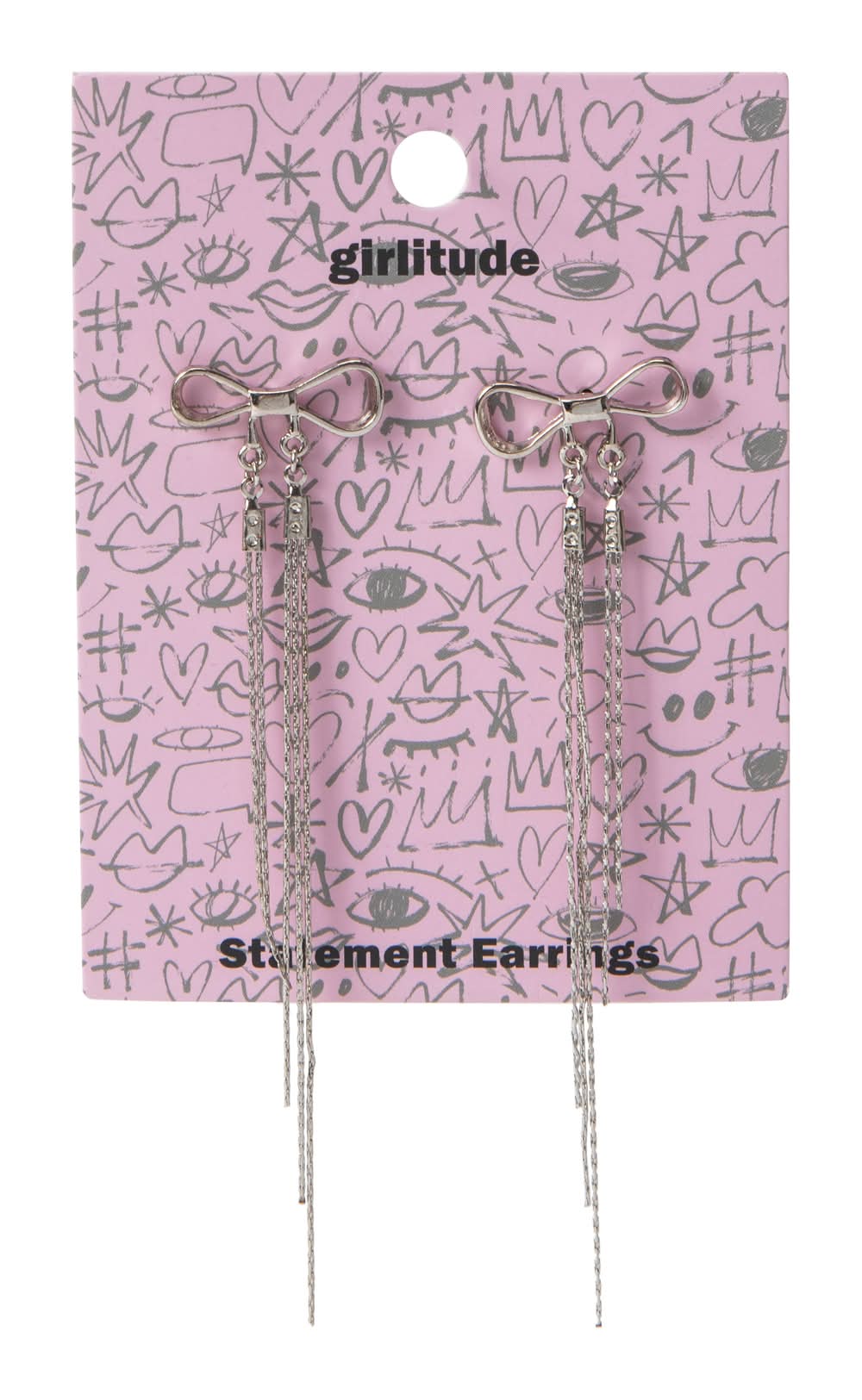 Novelty Earrings Silver Bows