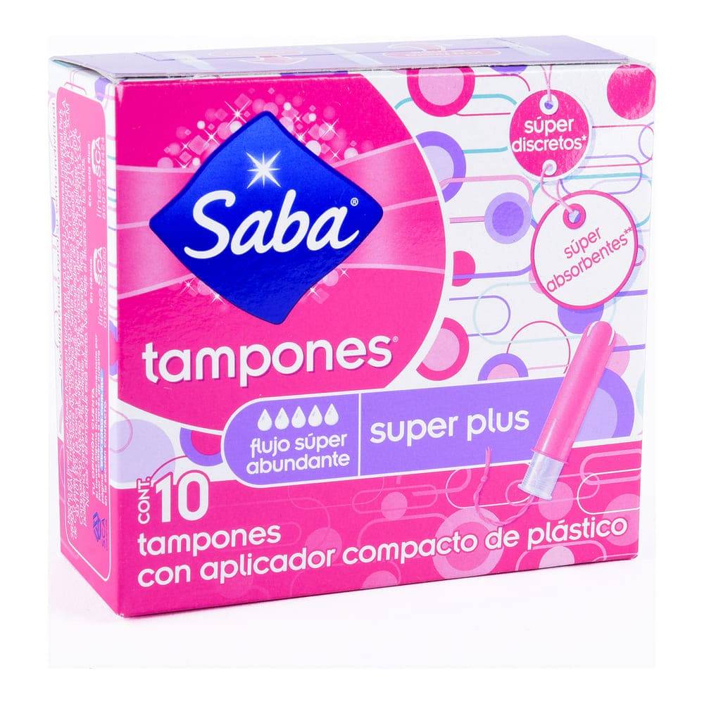 Saba tampones tampones v-compact súper plus (caja 10 piezas)