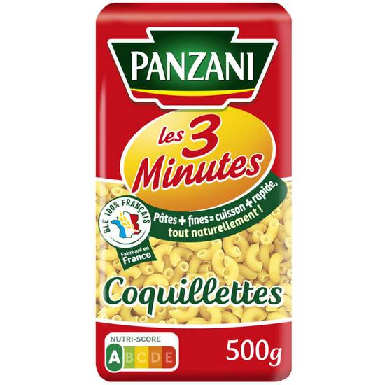 PANZANI - Pâtes - Les 3 minutes - Coquillettes  - 500g