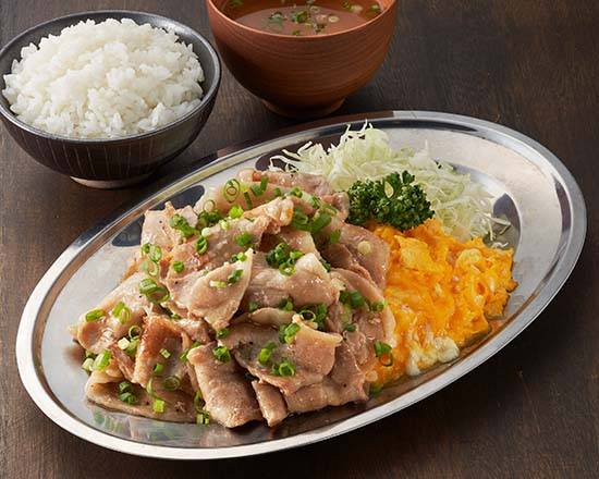 塩とんたま定食ダブル(スープ付き) Double Salted Grilled Pork & Egg Set Meal (with Soup)