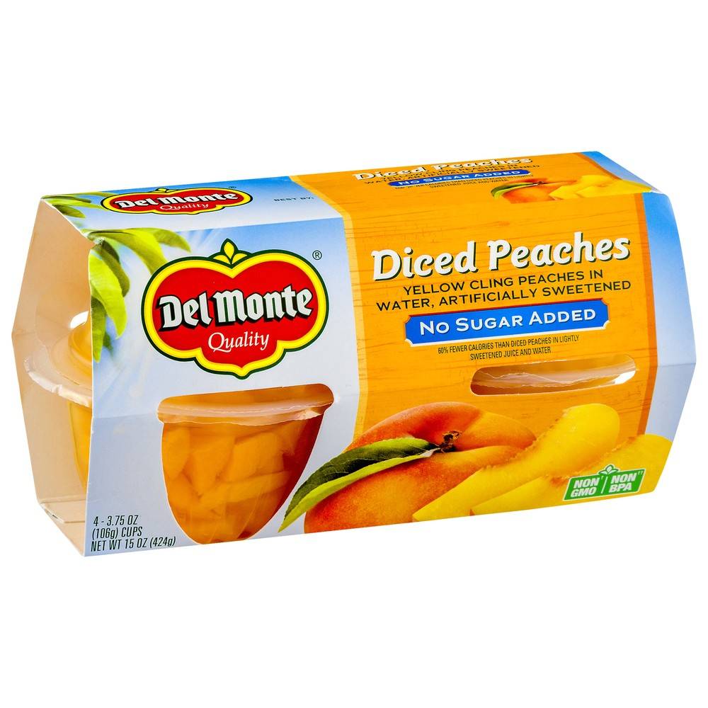 Del Monte No Sugar Diced Peaches Cups