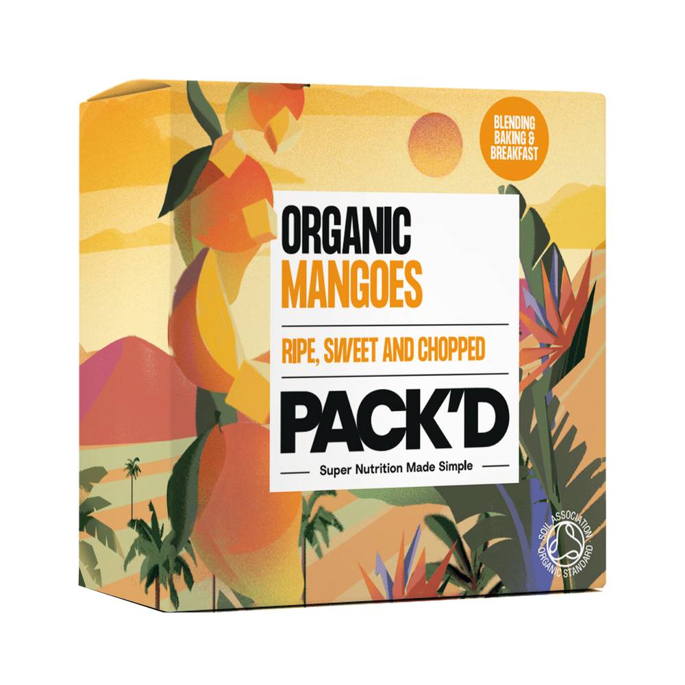 PACK'D Sweet Chopped Mango Organic 300g