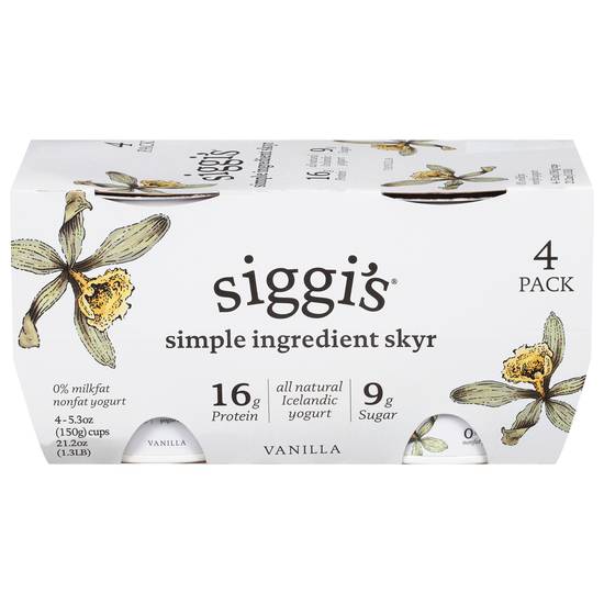 Siggi's Vanilla All Natural Yogurt (4 x 5.3 oz)