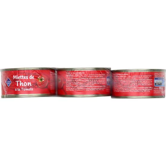 Miettes de thon à la tomate Leader price 3x80g