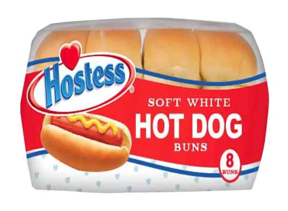 Hostess Soft White Hot Dog Buns - 8 Pack
