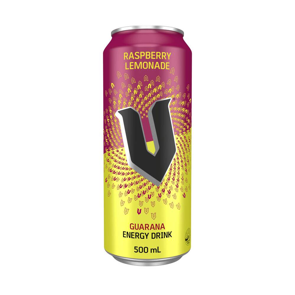 V Energy Drink Can Raspberry 500ml