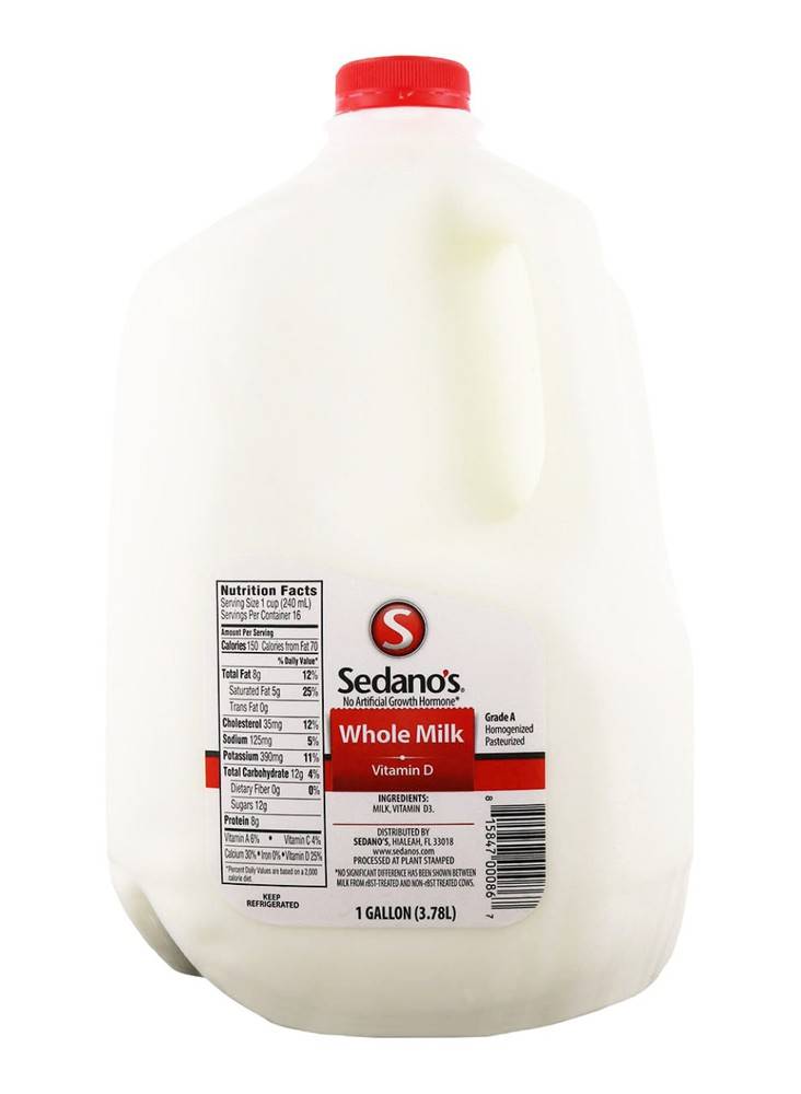 Sedano's Grade a Whole Milk (1 gal)