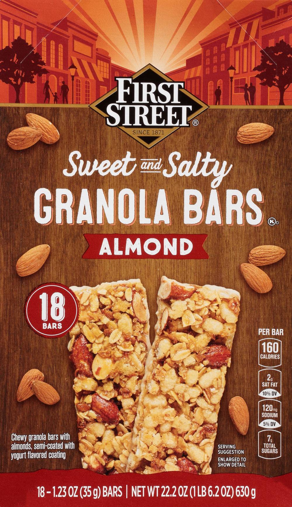 First Street Sweet and Salty Almond Granola Bars (22.2 oz, 18 ct)