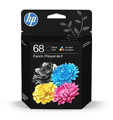 HP 68 Black/Tri-color Standard Yield Ink Cartridges, 2/Pack (6L6S2TN)