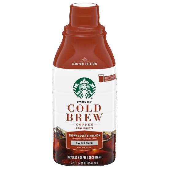 Starbucks Cold Brew Sweetened Brown Sugar Cinnamon Flavored Coffee Concentrate (32 fl oz)