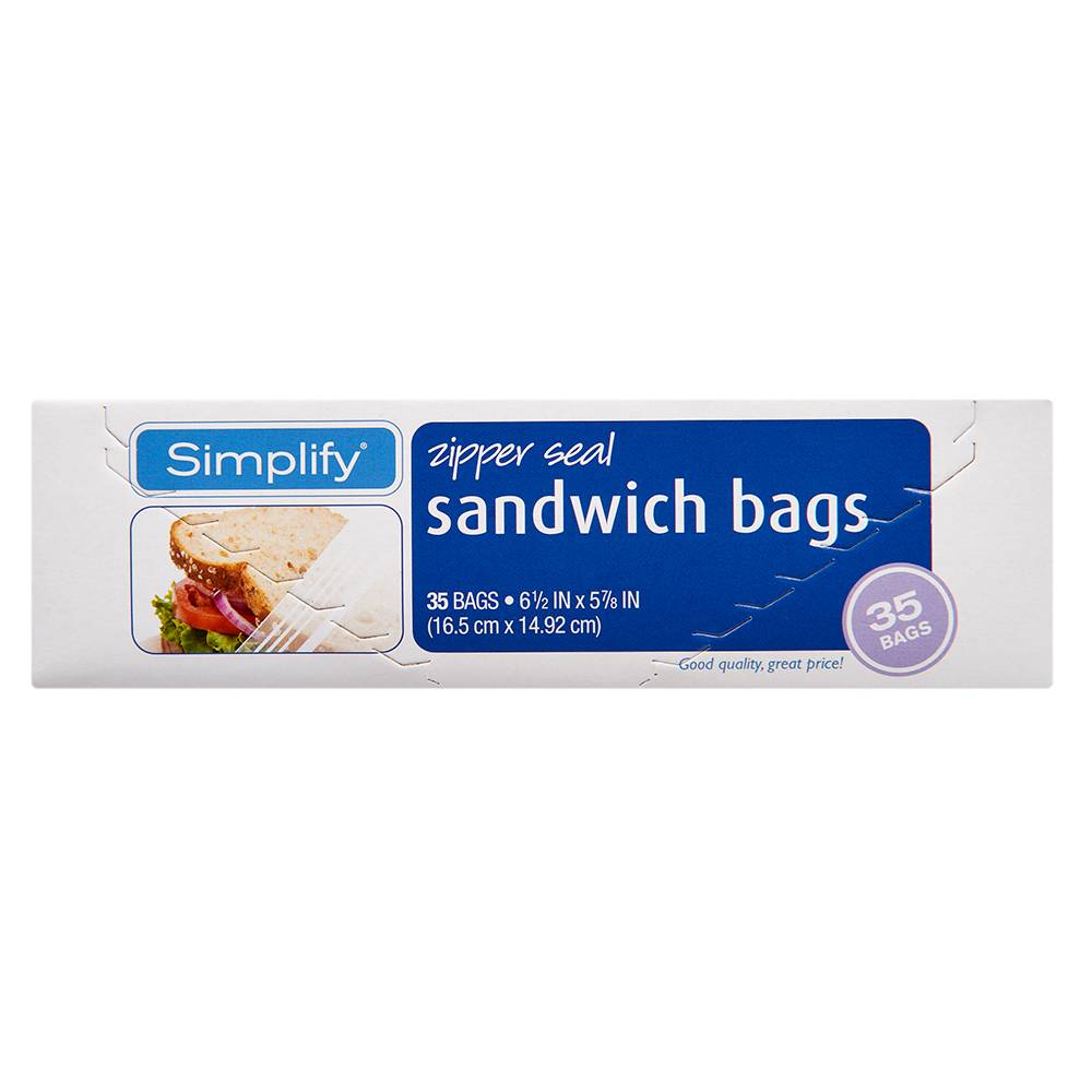 Simplify Zipper Seal Sandwich Bags (35 ct)