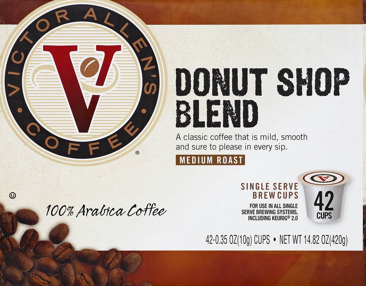 Victor Allen's Coffee Medium Roast Donut Shop Blend Coffee (14.82 oz, 42 ct)