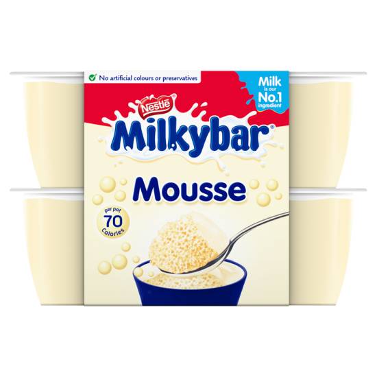 Milkybar White Chocolate Mousse 4x55g