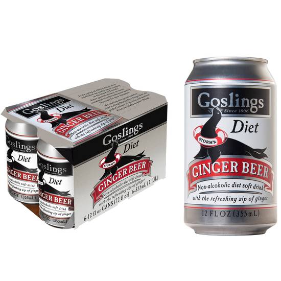 Goslings Diet Stormy Ginger Beer  12oz 6pk Can