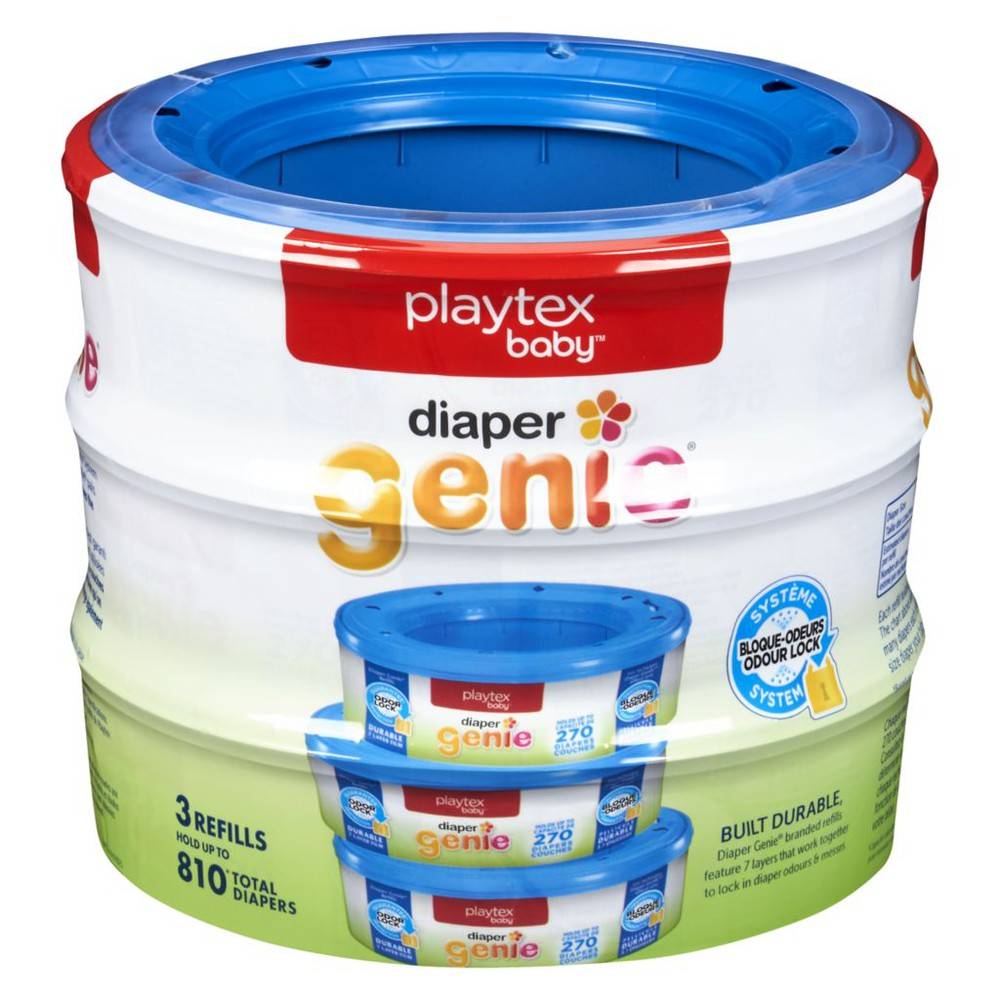 Playtex baby diaper genie recharges pour système de mise au rebut des couches (3 unités) - diaper genie system refill (3 ea)