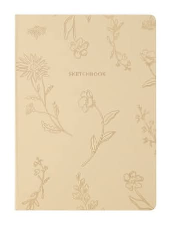 Floral Printed Sketchbook Beige