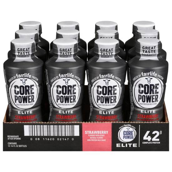 Core Power Strawberry Elite High Protein Milk Shake (12 ct, 14 fl oz)