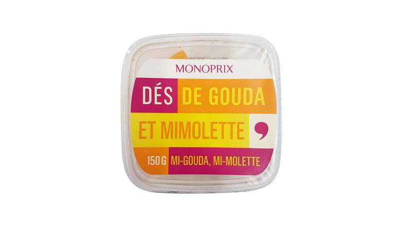 Monoprix Dés de gouda et mimolette La barquette de 150 g