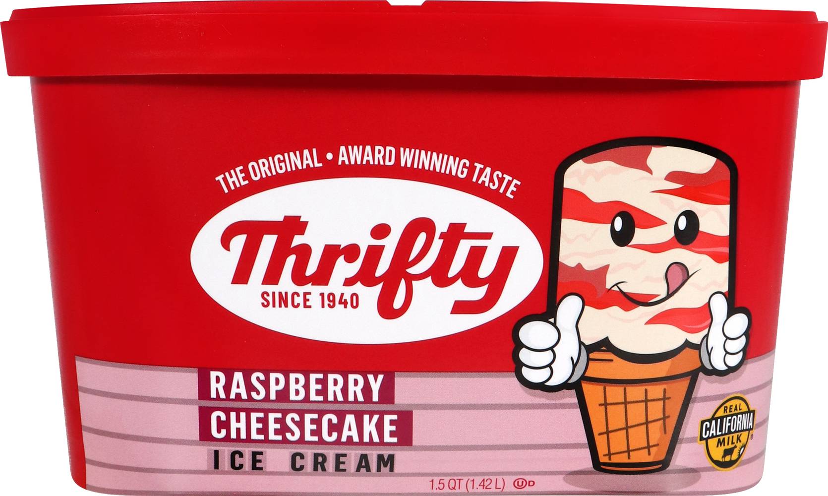 Thrifty Ice Cream, Raspberry Cheesecake (1.5 qt)