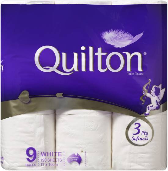 Quilton Classic White 3ply Toilet Tissue (9 Pack)