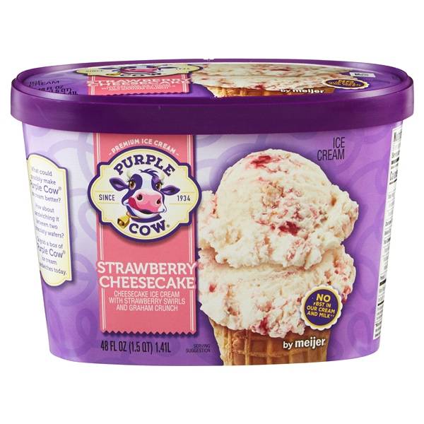Purple Cow Strawberry Cheesecake Ice Cream (1.5 qt)