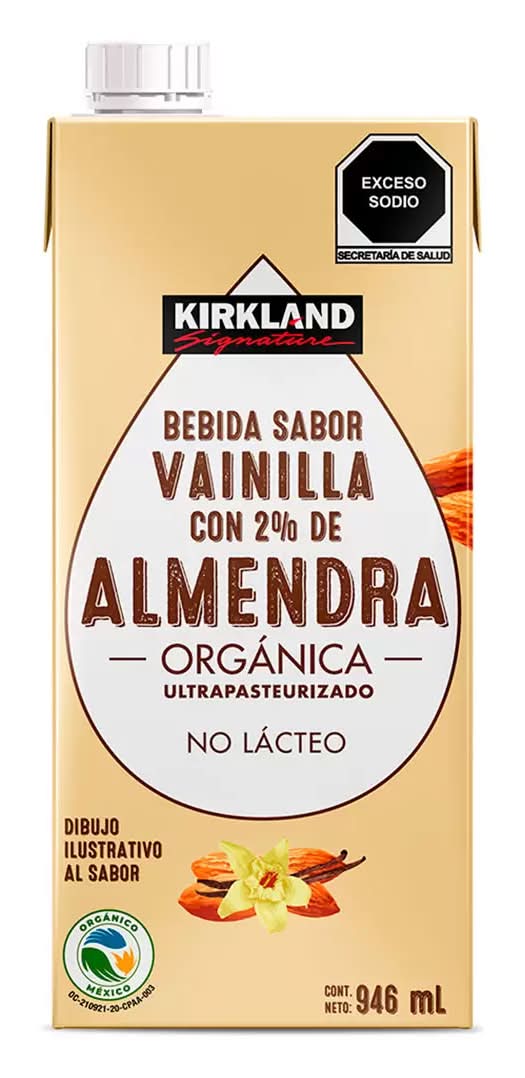 Kirkland Signature · Bebida no láctea con 2% de almendra orgánica ultrapasteurizada, vainilla (6 x 946 ml)