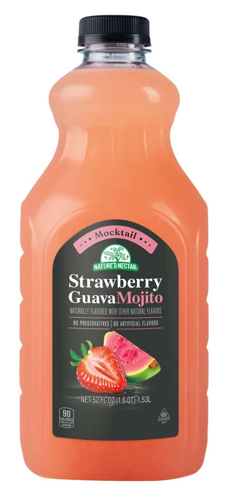 Nature's Nectar Mojito Mocktail Mixer, Strawberry-Guava (52 fl oz)