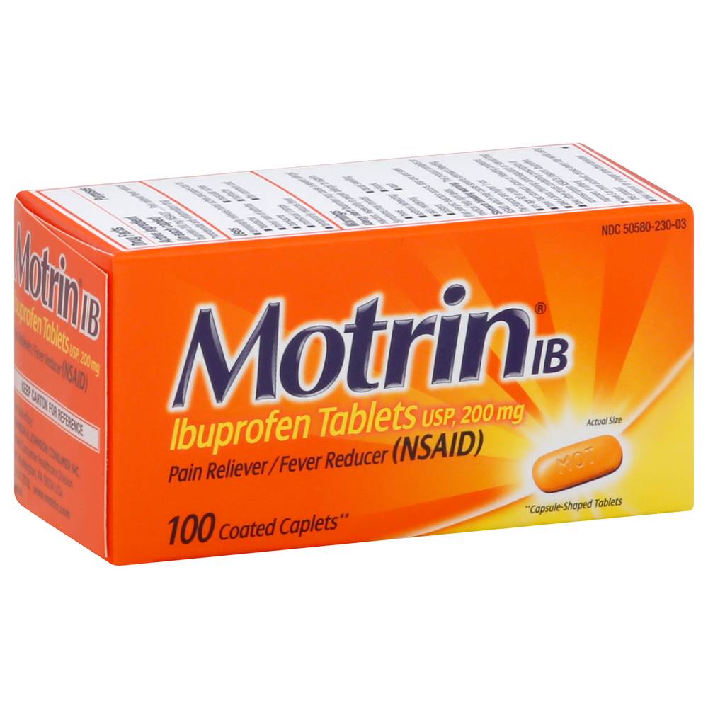 Motrin Ib Ibuprofen 200 mg Pain Relief & Fever Reducer (100 ct)